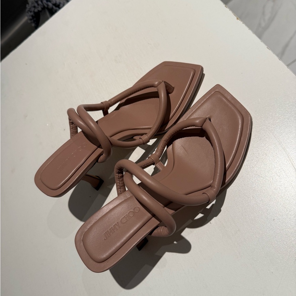 JIMMY CHOO Elegant Tan Women's Sandals - NEW - Picture 2 of 4
